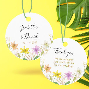 Étiquettes Cadeau Mariage de sac de bienvenue pour Merci floral trop