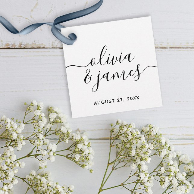 Étiquettes Cadeau Mariage de script de calligraphie (Créateur téléchargé)