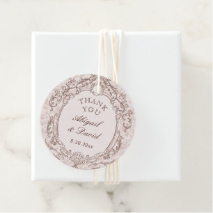 Étiquettes Cadeau Mariage de trame Vintage classique