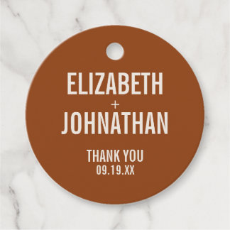 Étiquettes Cadeau Mariage de typographie Boho simple Merci