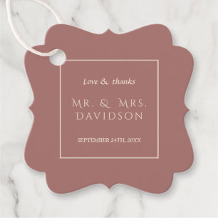 Étiquettes Cadeau Mariage de typographie de trame de fond ivoire