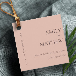 ÉTIQUETTES CADEAU MARIAGE DE TYPOGRAPHIE ORANGE DE POINTE MINIMALE
