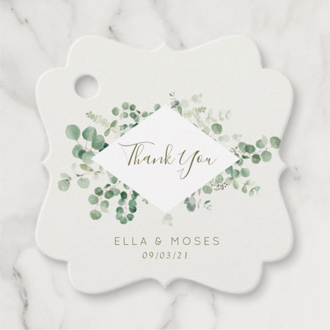 Étiquettes Cadeau mariage de verdure eucalyptus (Devant)