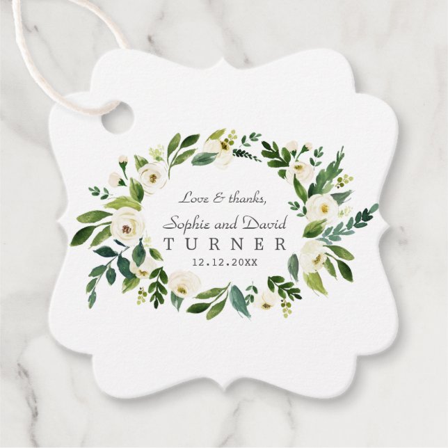Étiquettes Cadeau Mariage d'écriture manuscrite blanc blanc blanc (Devant)