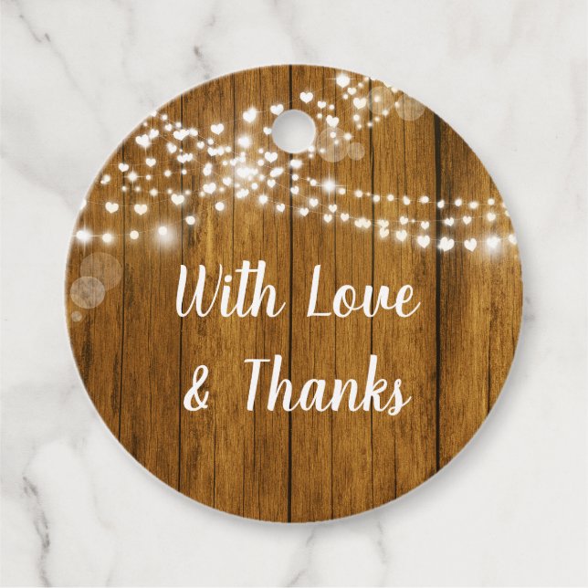 Étiquettes Cadeau Mariage des feux de bois et de coeur (Devant)