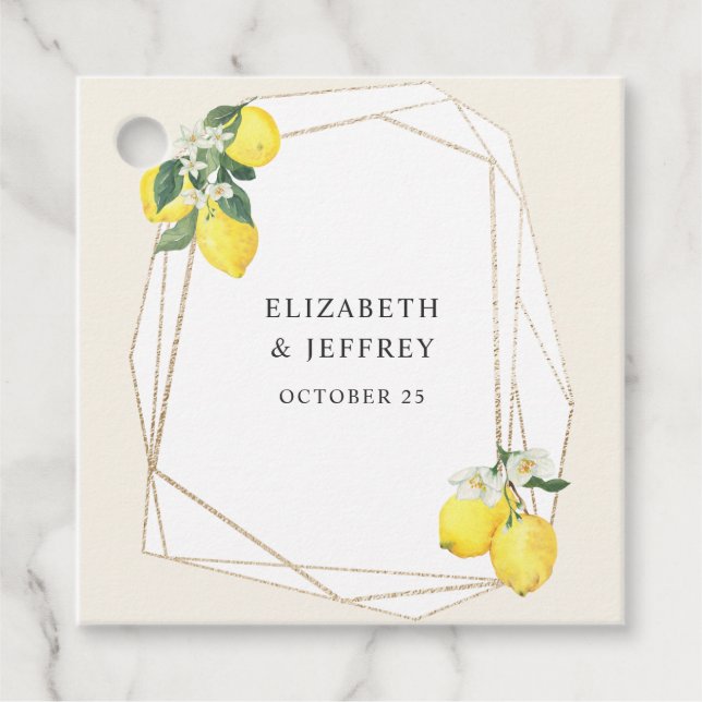 Étiquettes Cadeau Mariage d'été Rustique Citrus Boho (Devant)