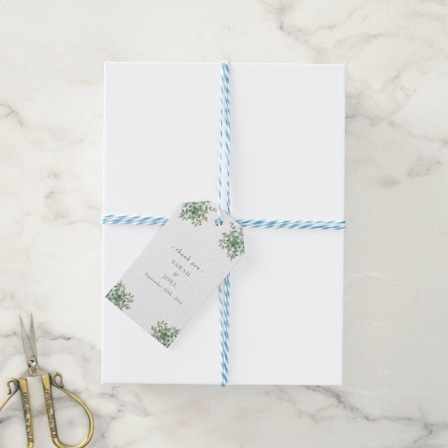 Étiquettes-cadeau Mariage d'eucalyptus (Avec de laficelle)