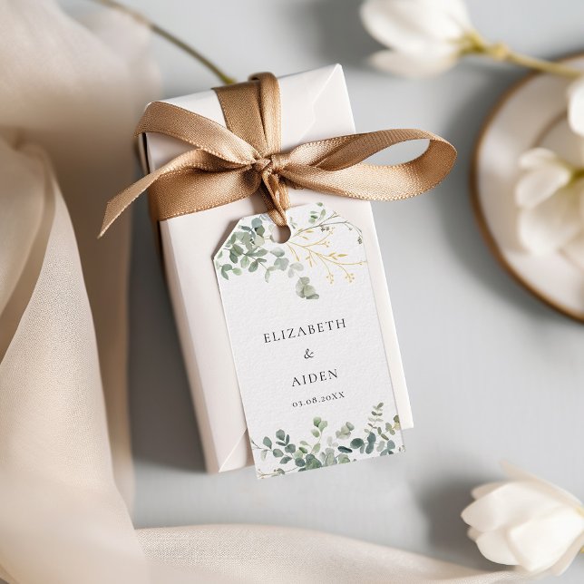 Étiquettes-cadeau Mariage d'eucalyptus (Créateur téléchargé)