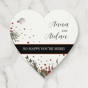 Étiquettes Cadeau Mariage d'hiver Floral Moderne Élégant Inspiritism