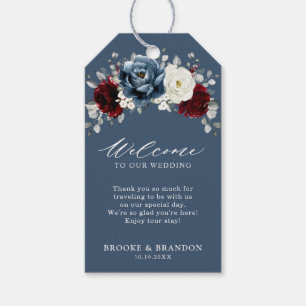 Étiquettes-cadeau Mariage d'ivoire blanc bleu ardoise Bienvenue