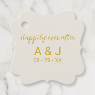 Étiquettes Cadeau Mariage d'or Alabaster À tout jamais