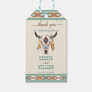 Étiquettes-cadeau Mariage du ranch tribal boho du sud-ouest