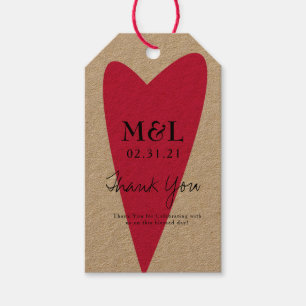 Étiquettes-cadeau Mariage Éco-Responsable Cœur Gras