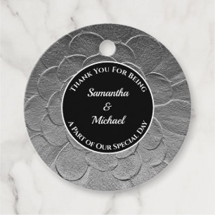 Étiquettes Cadeau Mariage élégant Argent Agave Plante Merci invité