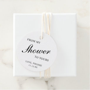 Étiquettes Cadeau Mariage élégant classique noir et blanc