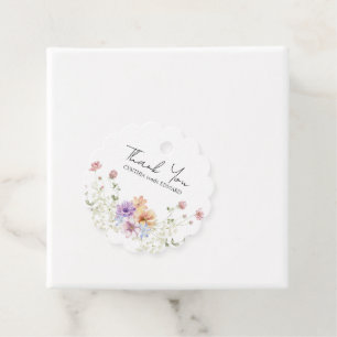 Étiquettes Cadeau Mariage Élégant de Fleurs Sauvages de Prairie Esti