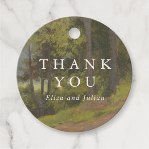 Étiquettes Cadeau Mariage Élégant en Forêt Rustique