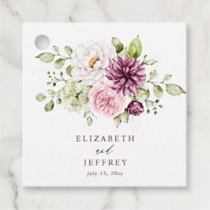 Étiquettes Cadeau Mariage Élégant Fleurs de Prunier Automne Hiver