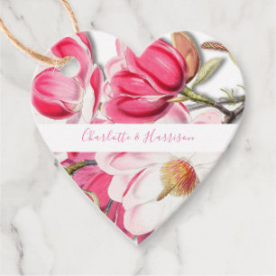 Étiquettes Cadeau Mariage élégant rose Floral Magnolia