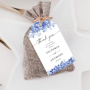 Étiquettes-cadeau Mariage en porcelaine bleue