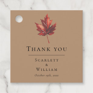Étiquettes Cadeau Mariage en terre cuite à automne simple