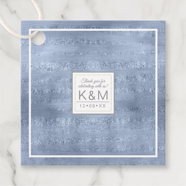 Étiquettes Cadeau Mariage étincelant ID515 bleu (Devant)