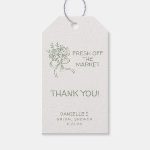 Étiquettes-cadeau Mariage Fantaisiste Vert Frais du Marché Baby Show