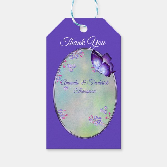 Étiquettes-cadeau Mariage Fleur de Lilas Lavande (Devant)