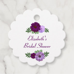 Étiquettes Cadeau Mariage Fleur de Pivoine Pourpre