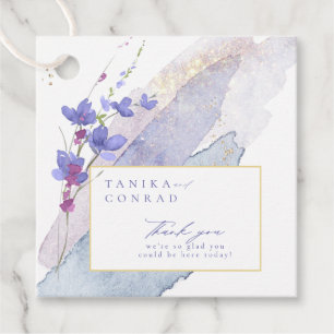 Étiquettes Cadeau Mariage fleur sauvage Aquarelle Merci Peri ID954