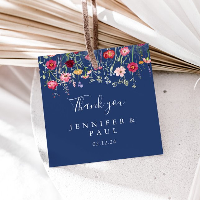 Étiquettes Cadeau Mariage Fleur sauvage Boho Multicolor (Créateur téléchargé)