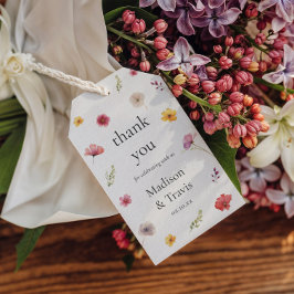 Étiquettes-cadeau Mariage fleur sauvage Favoriser Merci