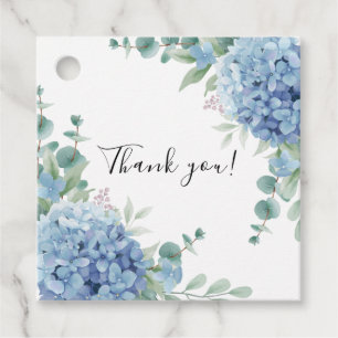 Étiquettes Cadeau Mariage Fleuriste Hydrangea Bleu