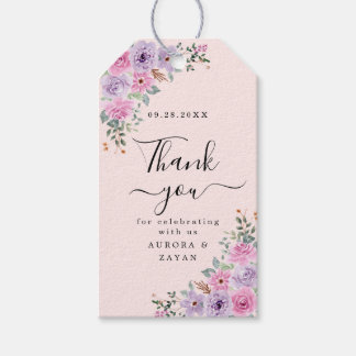 Étiquettes-cadeau Mariage Floral Aquarelle Rose Élégant
