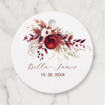 Mariage floral de Bourgogne rouge