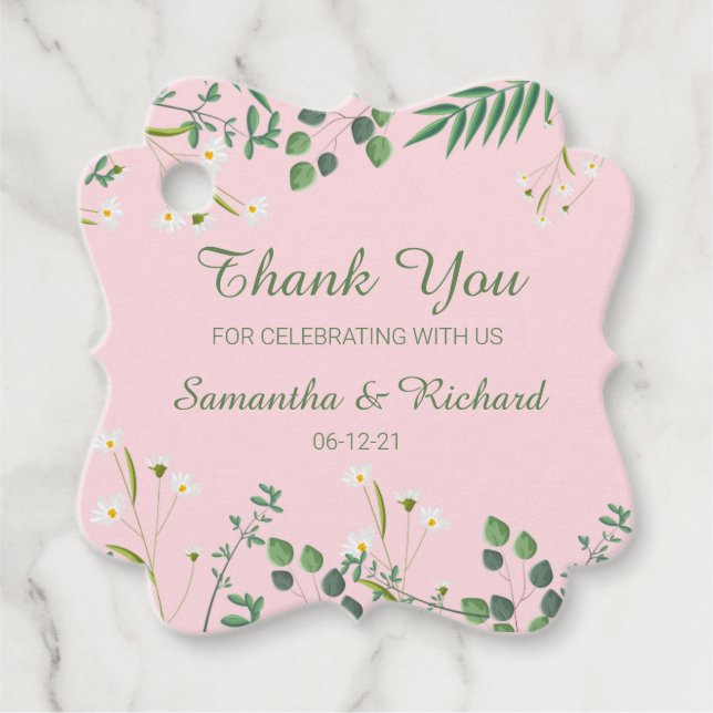 Étiquettes Cadeau Mariage floral délicieux (Devant)