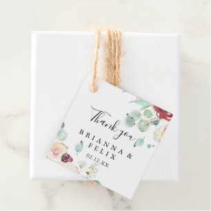 Étiquettes Cadeau Mariage floral d'Eucalyptus contemporain