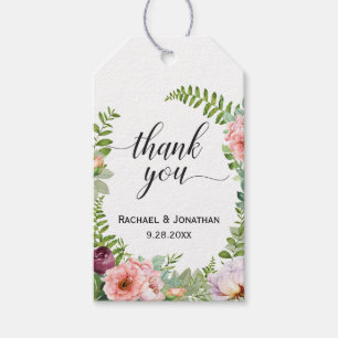 Étiquettes-cadeau Mariage Floral Imaginaire Favoriser Merci