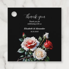 Étiquettes Cadeau Mariage floral rose rose foncé
