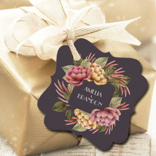 Étiquettes Cadeau Mariage floral spectaculaire