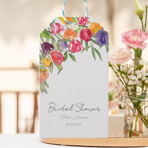 Étiquettes-cadeau Mariage Fun et Lumineux avec Tulipes et Verdure