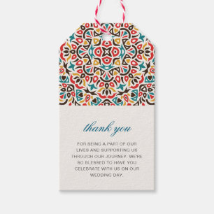 Étiquettes-cadeau Mariage géométrique en treillis marocain
