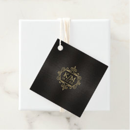 Étiquettes Cadeau Mariage Gold Filigree fin ID871