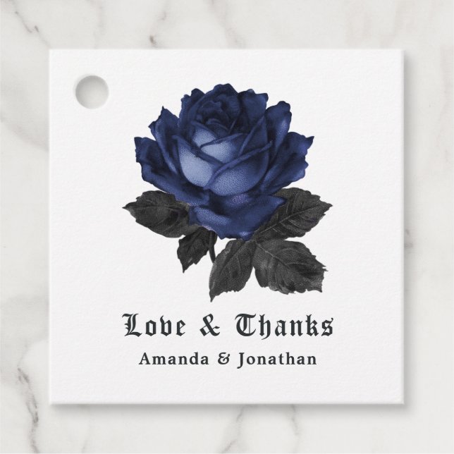 Étiquettes Cadeau Mariage gothique floral (Devant)