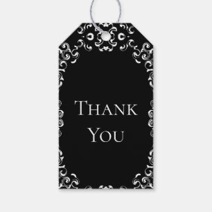 Étiquettes-cadeau Mariage gothique noir blanc
