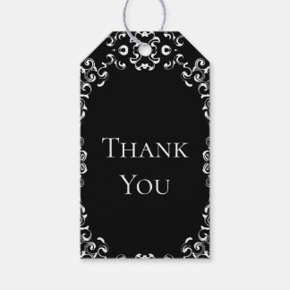 Étiquettes-cadeau Mariage gothique noir blanc