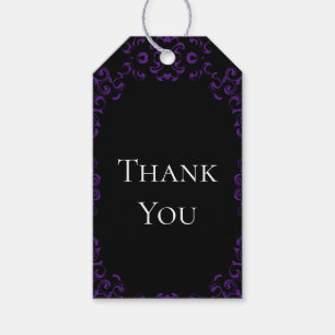 Étiquettes-cadeau Mariage gothique violet et noir