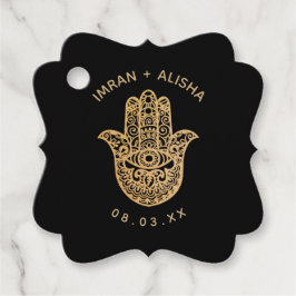 Étiquettes Cadeau Mariage indien Gold hamsa Henna Enveloppe Sceau Fa