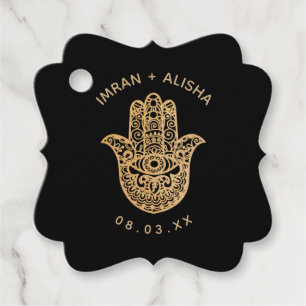 Étiquettes Cadeau Mariage indien Gold hamsa Henna Enveloppe Sceau Fa