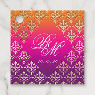 Étiquettes Cadeau Mariage indien rose violet orange